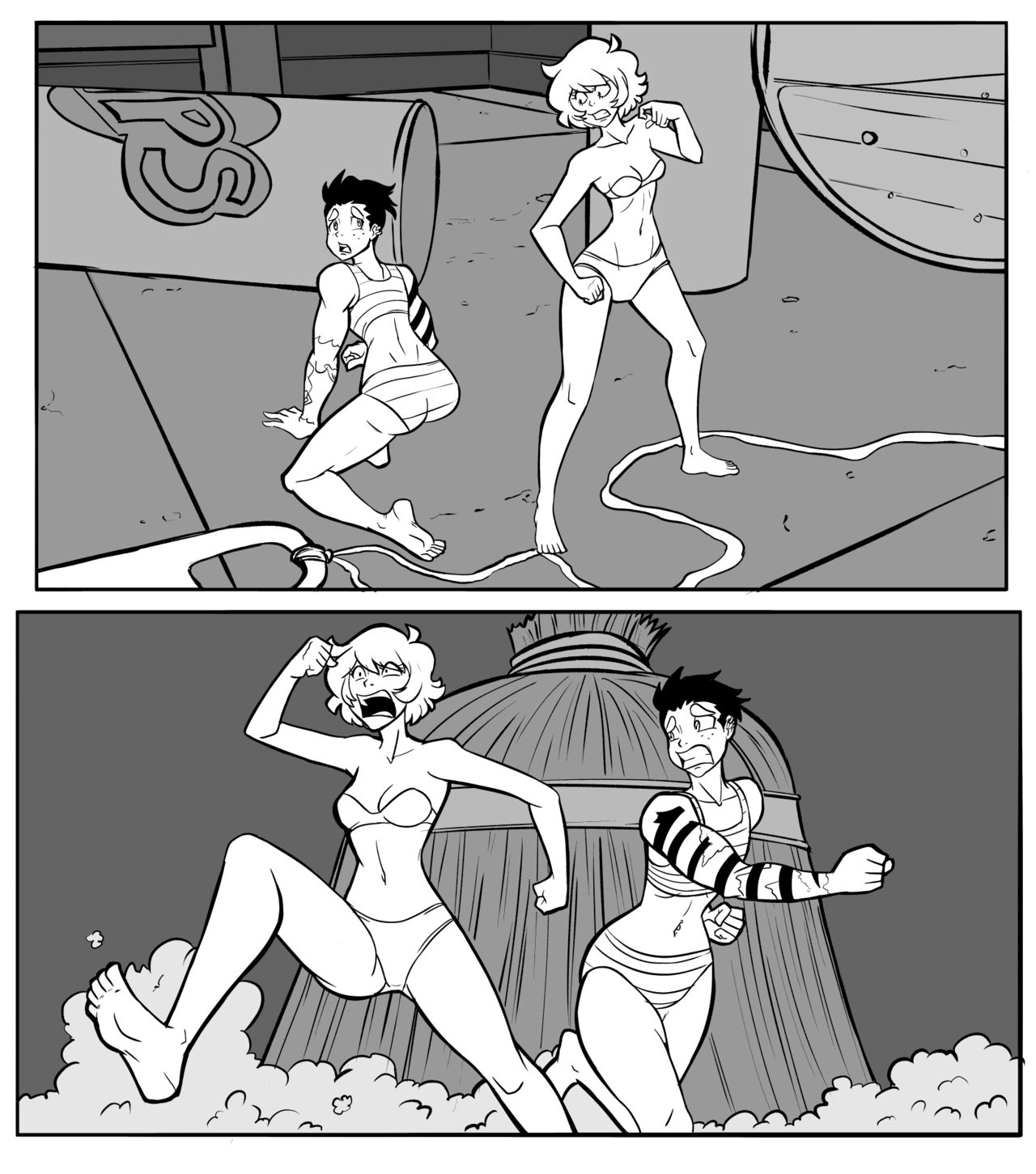 Lab Accident + Sasha and Aliya Gets Ate + An unfinished comic page 1 full