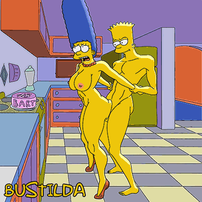 Bart and Marge Simpson celebrating his 18th birthday. page 1 full