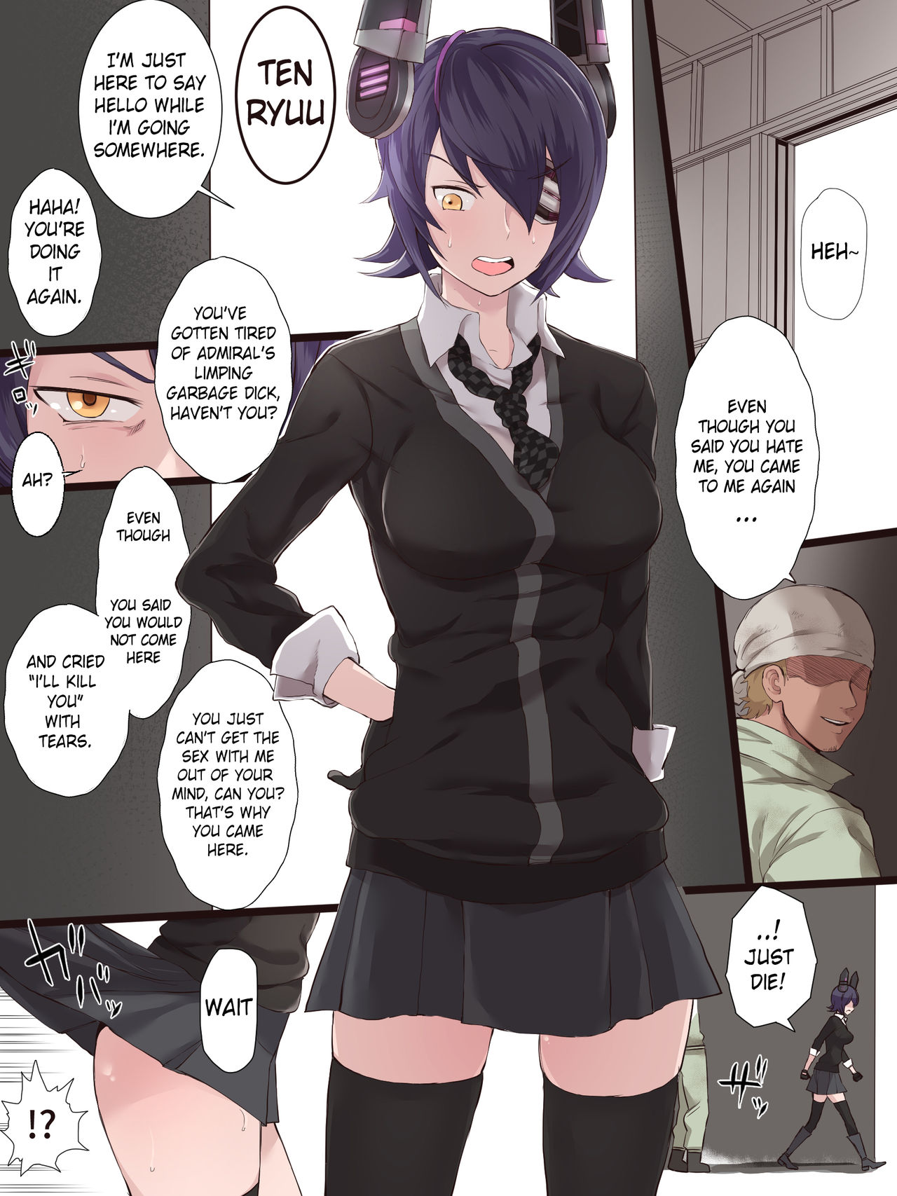 Teitoku ga Shiranai Tokoro de Yarichin Seibishi to no Uwaki Sex ni Dohamari Shita KanColle no Tenryuu | While admiral doesn't know it, Tenryuu is having NTR sex with an engineer. page 1 full