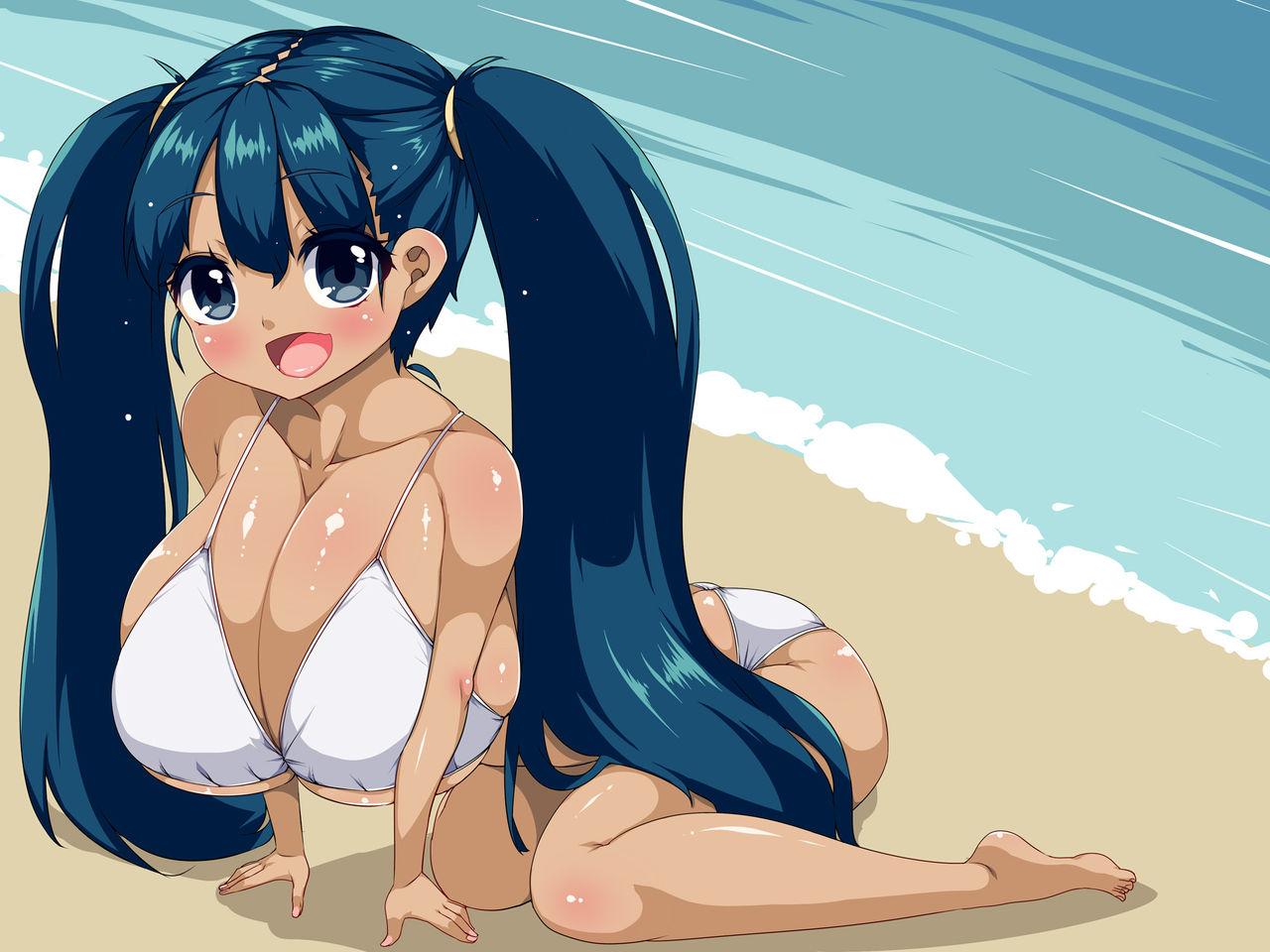 Imouto-kei! Kasshoku Loli Bakunyuu Musume to Beach de ImaPla page 2 full