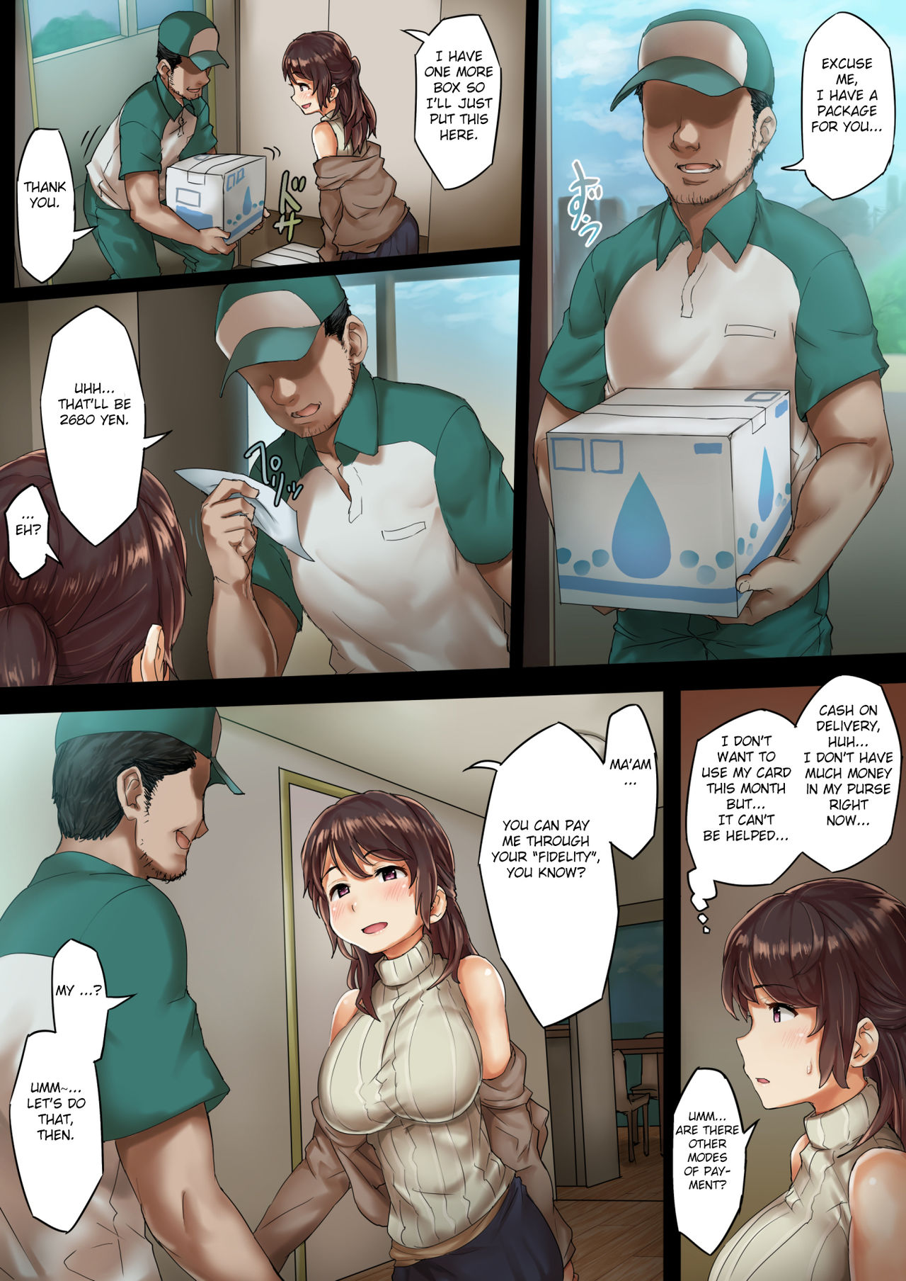 Otto ni Naisho de Kozukuri Takuhai Service Oshiharai wa Teisou Hikikae page 8 full