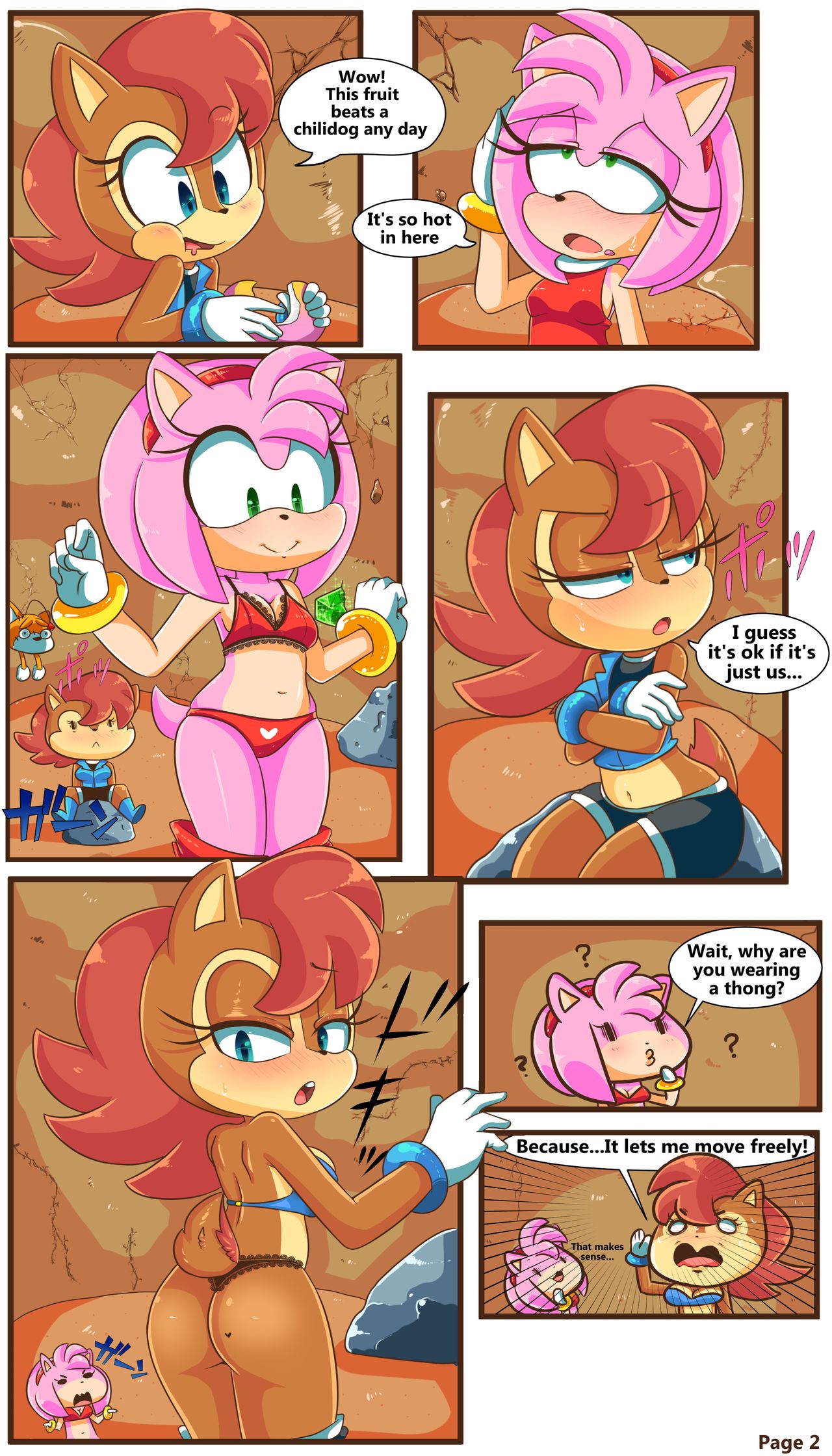Sally and Amy in The Forbidden Fruit Comic page 3 full