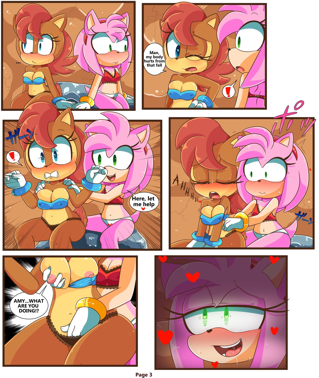 Sally and Amy in The Forbidden Fruit Comic page 4 full
