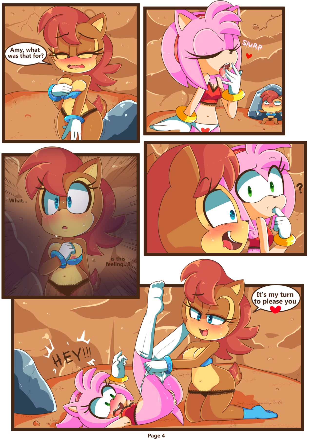 Sally and Amy in The Forbidden Fruit Comic page 5 full