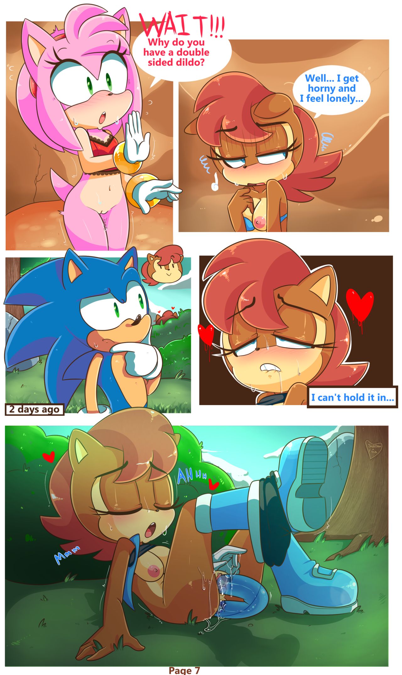 Sally and Amy in The Forbidden Fruit Comic page 8 full