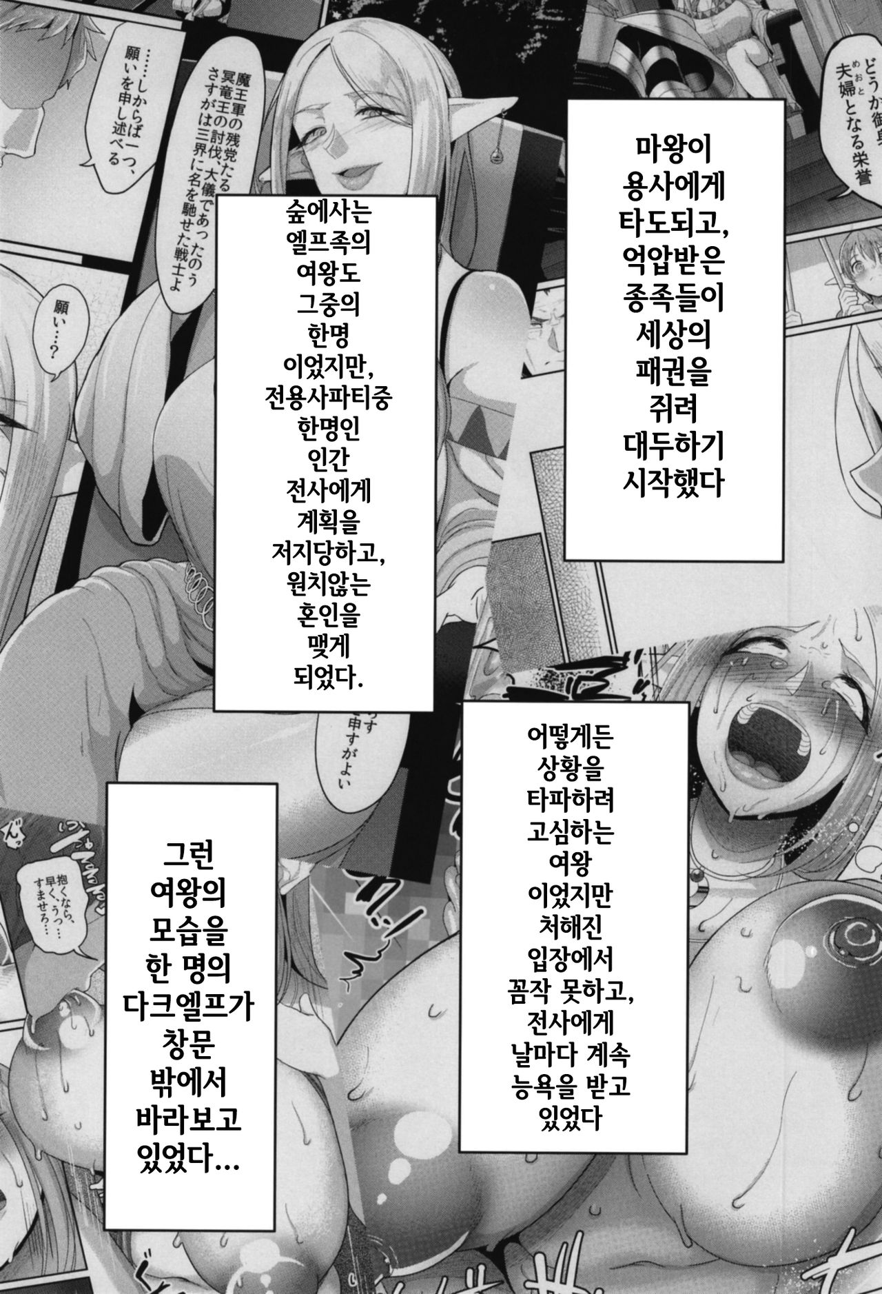 Takabisha Elf Kyousei Konin!! 3 | 고자세 엘프강제혼인!!3 page 4 full