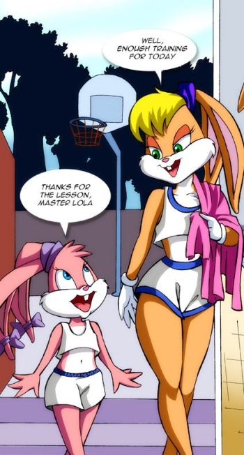 Looney Toon Babs Bunny - Babs Is Eye Level With Lola's Bunny Butt - IMHentai