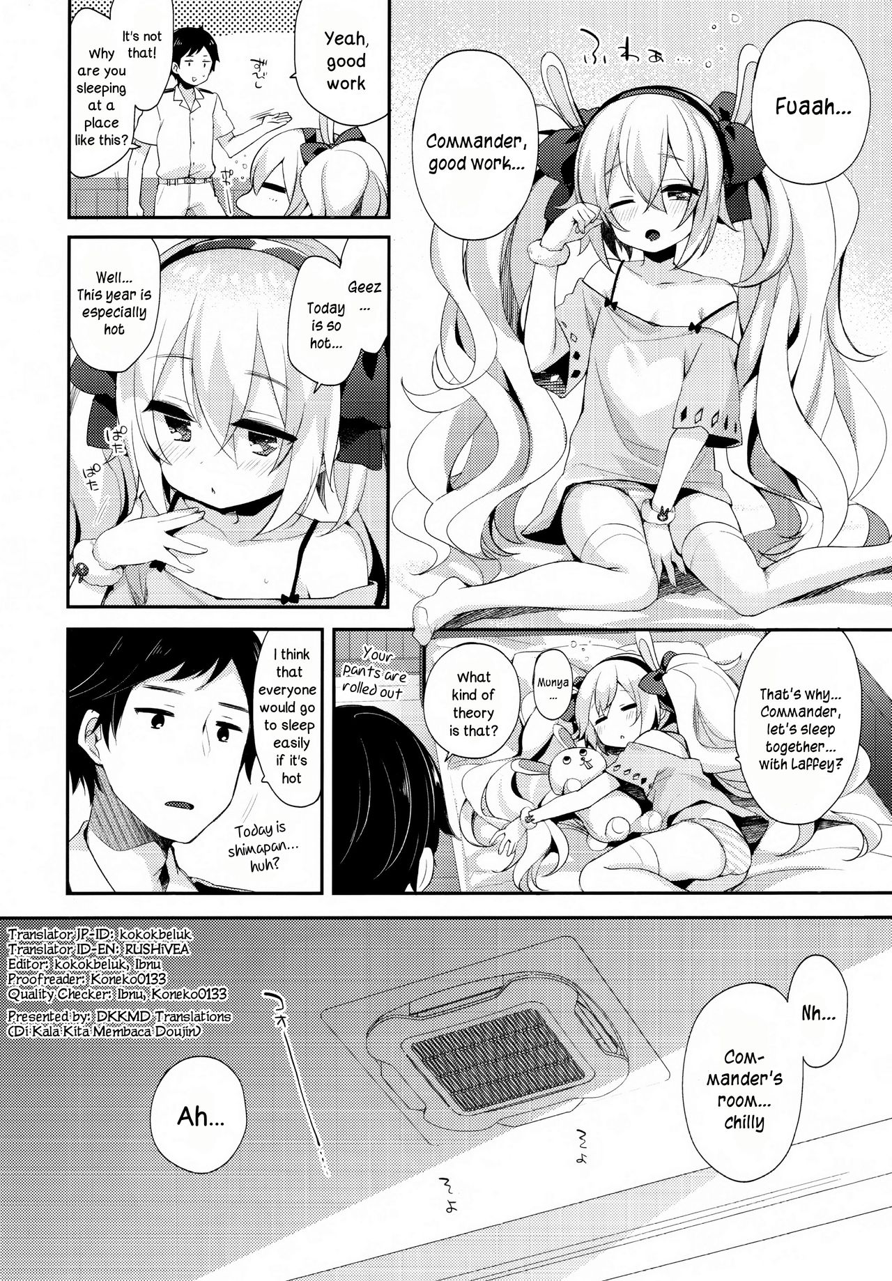 Shikikan, Kyou wa Atsui kara Laffey to Nenne... Shiyo? page 5 full