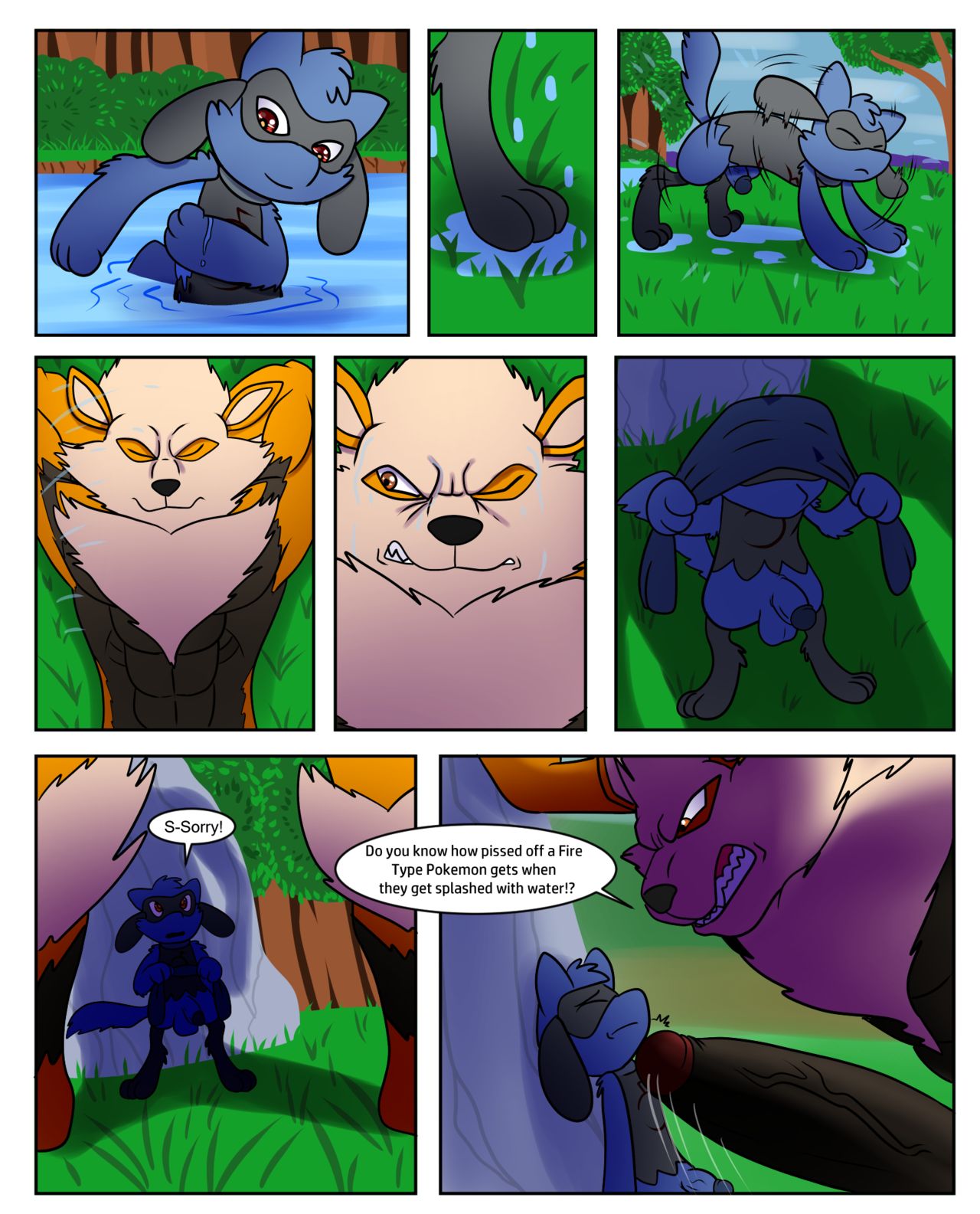 Wet an Arcanine, Drench a Riolu page 1 full