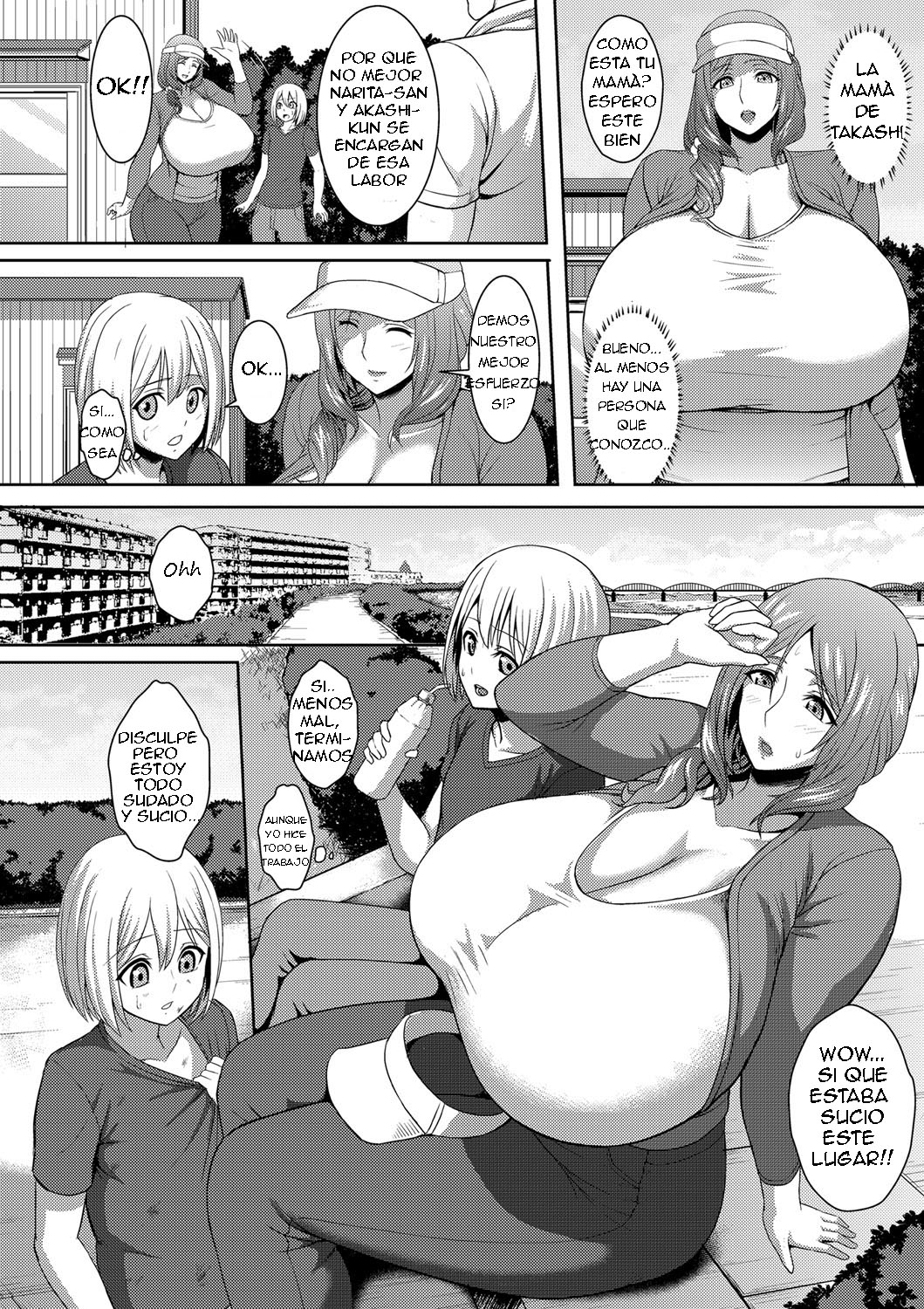 Chounyuu Okaa-san Chounai Souji de Hito Yogore | La mama de pechos grandes se pone sucia conmigo page 2 full
