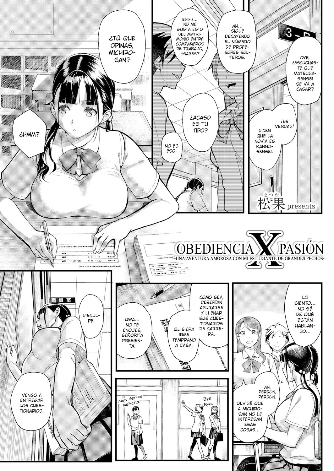 Juujun x Yokujou ~Furin Aite wa Jibun no Kyonyuu Seito~ | Obediencia X Pasión ~Una Aventura Amorosa con mi Estudiante de Grandes Pechos page 1 full