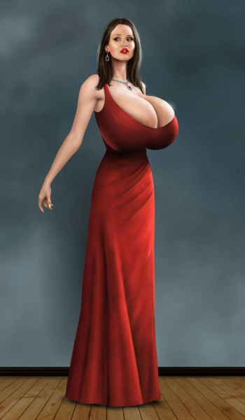 3d hentia big boobs red dress