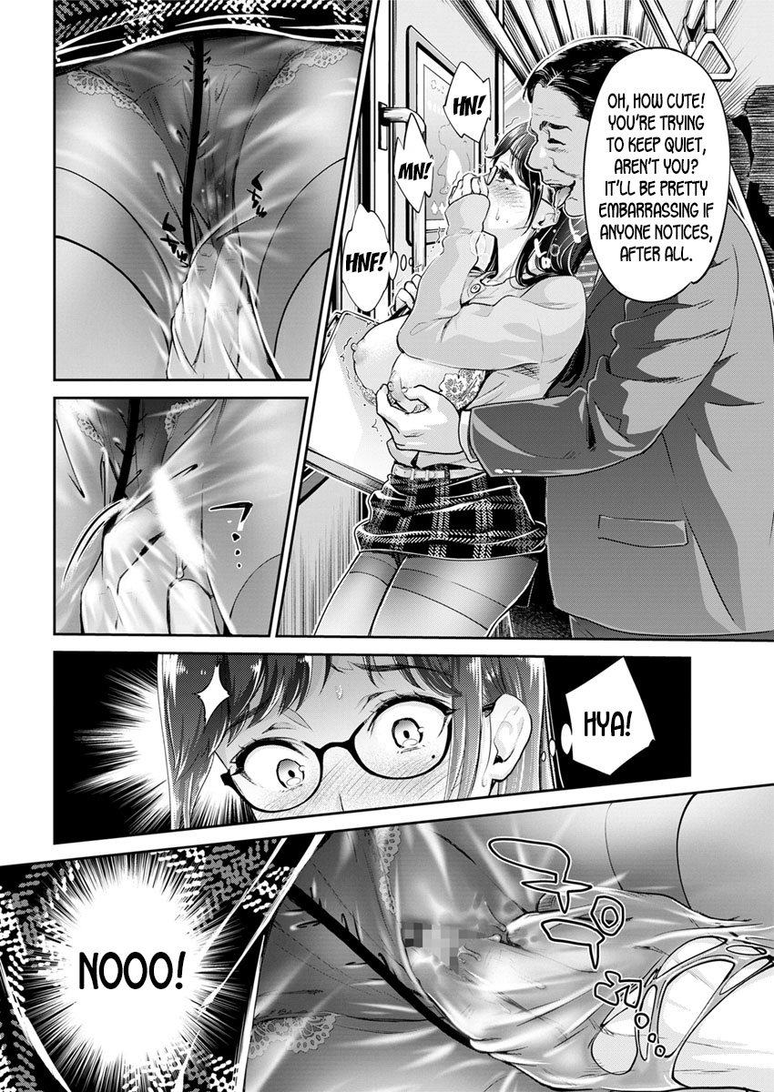 Jimi Megane de Kakure Kyonyuu JD no Aru Manin Densha de no Dekigoto | The Plain Glasses University Girl with Hidden Big Tits and her Encounter in a Certain Packed Train page 6 full