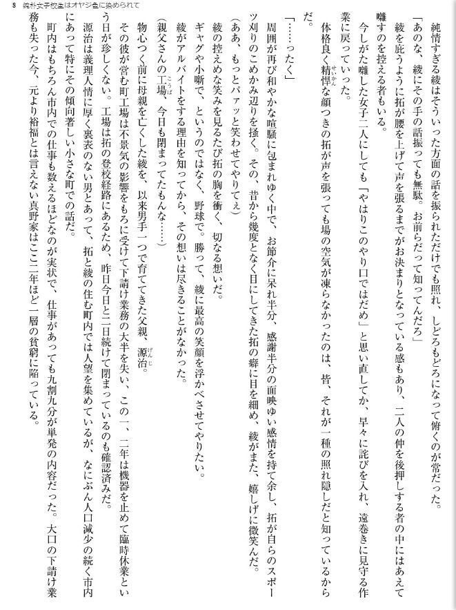 Junboku Joshikousei wa Oyaji Iro ni Somerarete page 8 full